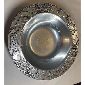 Wilton Armetale Pewter Sea Shore Nautical Large Pasta Salad Serving Bowl 12.5 X3